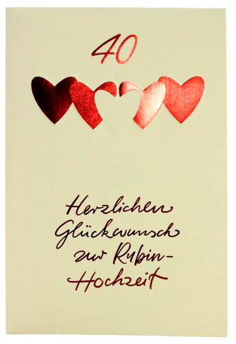 Hanra rubin hochzeit - rubin, karte