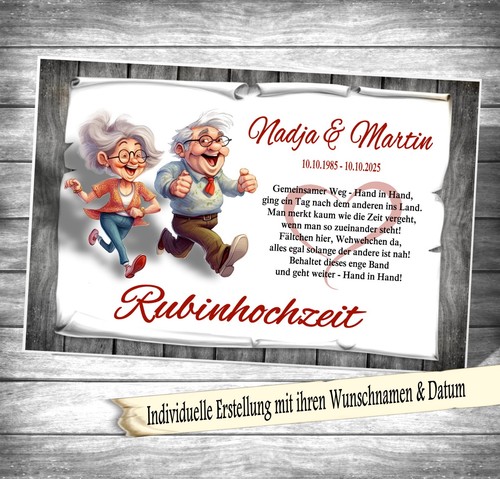 Urkunde rubinhochzeit jahre - rubinhochzeit,