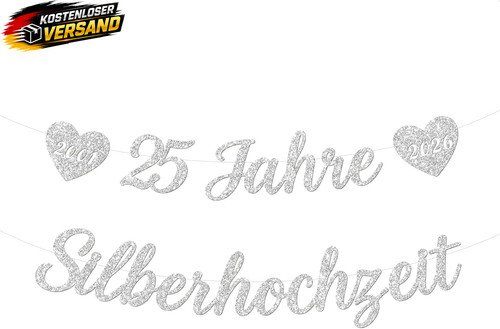 Silberhochzeit girlande - silberhochzeit,