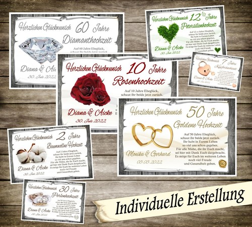 Urkunde hochzeitstage - urkunde,