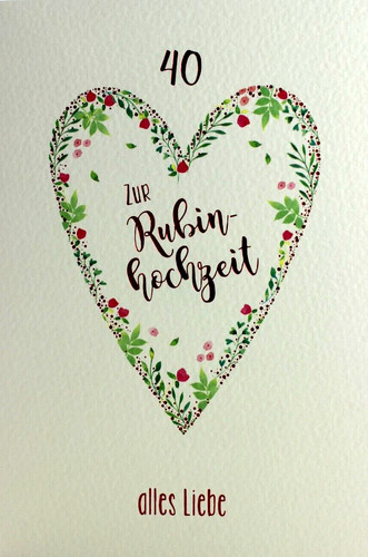 Hanra rubin hochzeit karte - hochzeit, 40