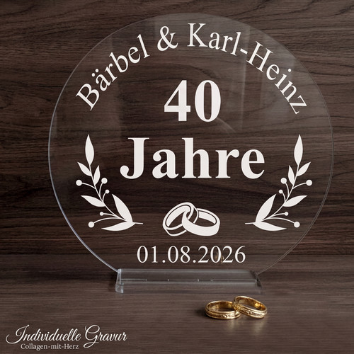Gravur aufsteller 40 jahre - aufsteller,