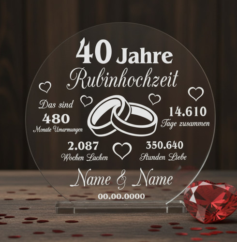 Gravur aufsteller 40 jahre - gravur,