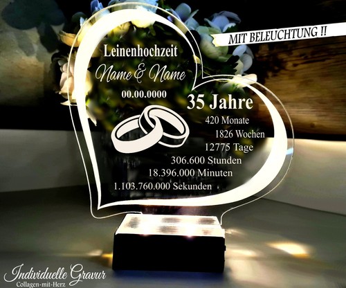 Geschenk leinenhochzeit gravur - geschenk,