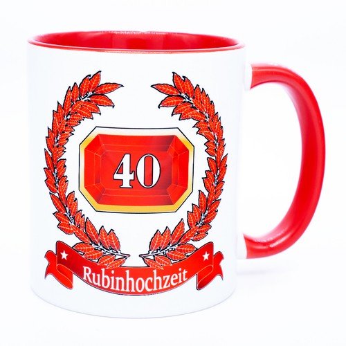 Rubinhochzeit jahre tasse - rubinhochzeit,