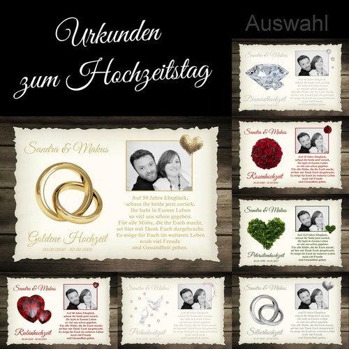 Urkunde hochzeitstage - urkunde,